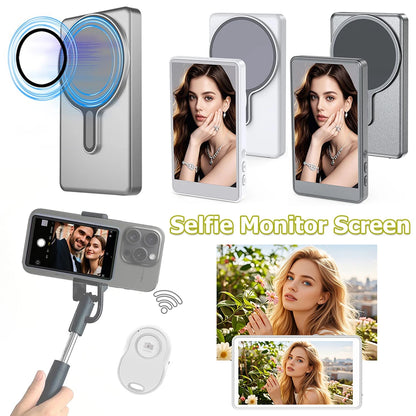 Magnetic Phone Vlog Selfie Monitor Screen Back Camera Monitor Phone Vlog Selfie Screen for Android iPhone Cellphone Accessory