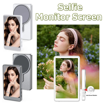 Magnetic Phone Vlog Selfie Monitor Screen Back Camera Monitor Phone Vlog Selfie Screen for Android iPhone Cellphone Accessory